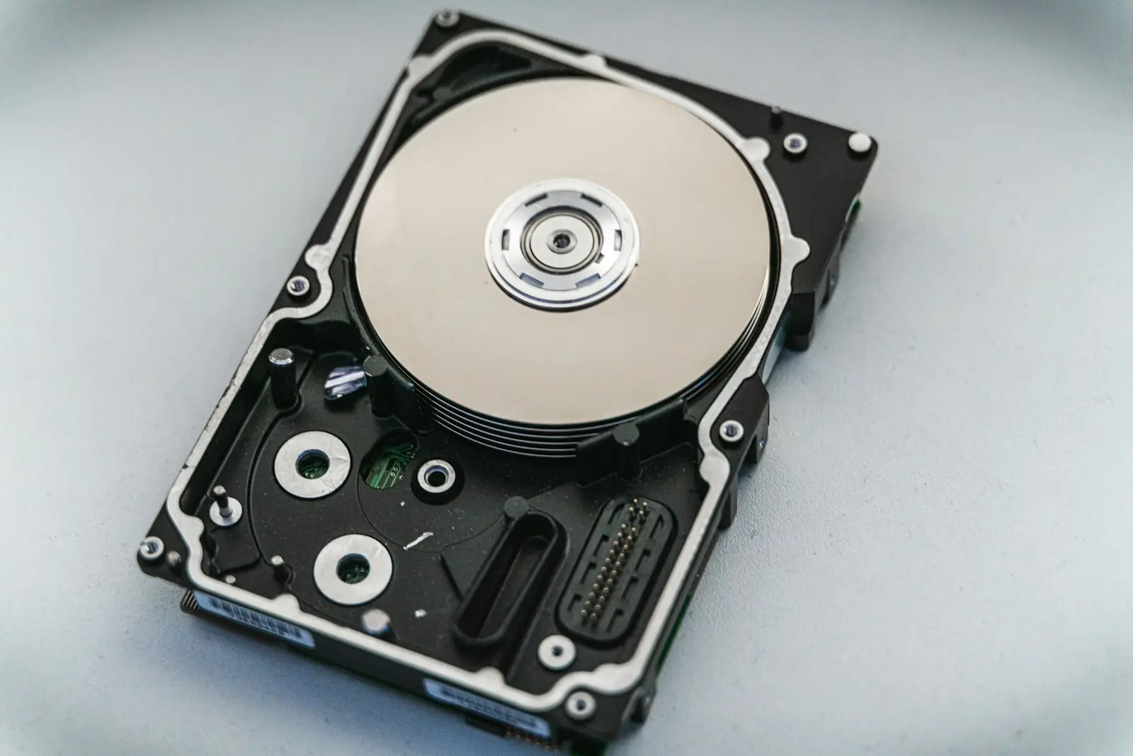 Enterprise storage drive showing internal read and write mechanism
