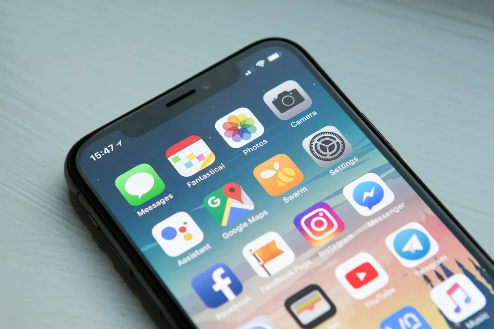 Business smartphone displaying an application home screen