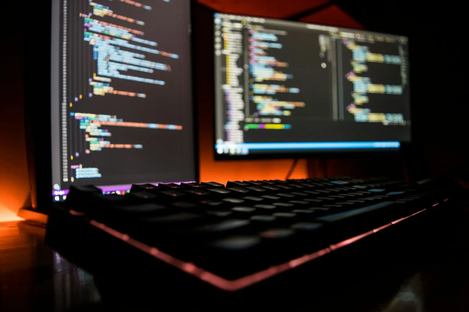 Backend service code open on a developer workstation